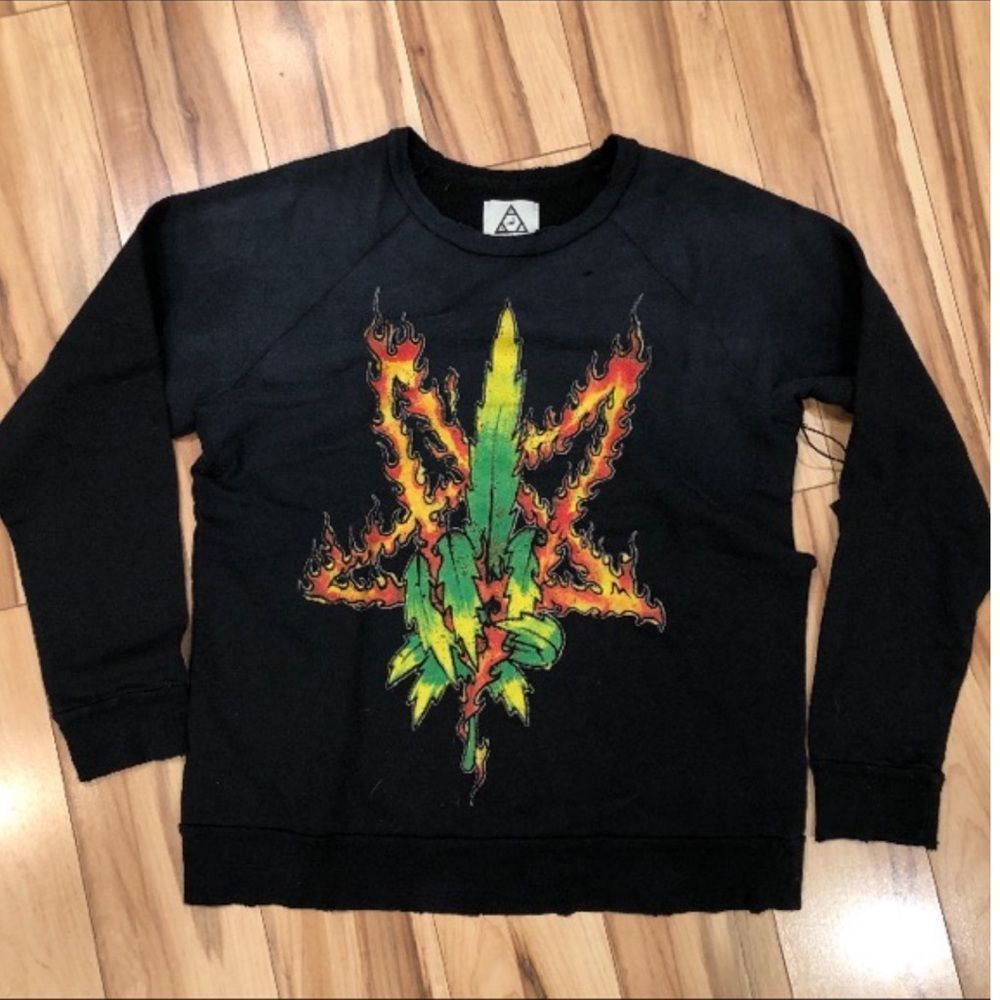RELISTED 👹 LAST ONE 👺UNIF BURNING WEED ON FIRE RING PENTAGRAM DISTRESSED - Picture 7 of 9